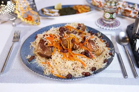 Qabli palau served at an Afghan restaurant